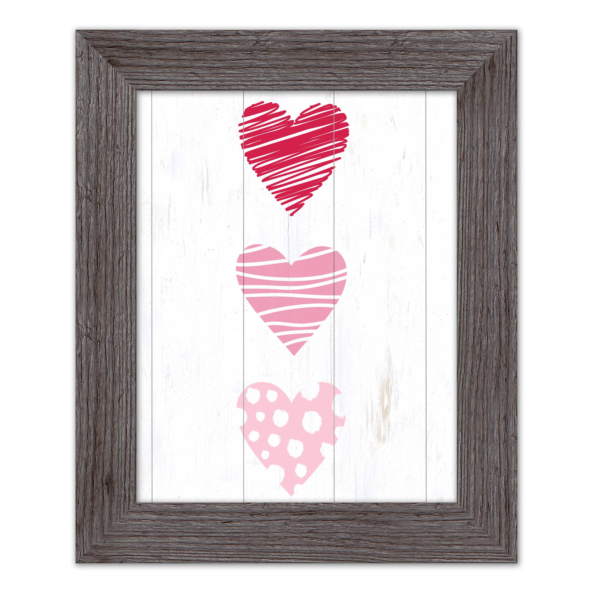 Tri Hearts Western Gray Framed Print